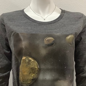 Kepler1649c ( ケプラー1649c ) 七分袖 Tシャツ ヘザーブラック