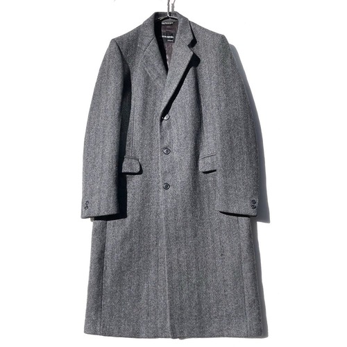 [pierre cardin - Made In USA] Vintage Chesterfield Herringbone Tweed Coat [1980s-] Vintage Chesterfield Coat