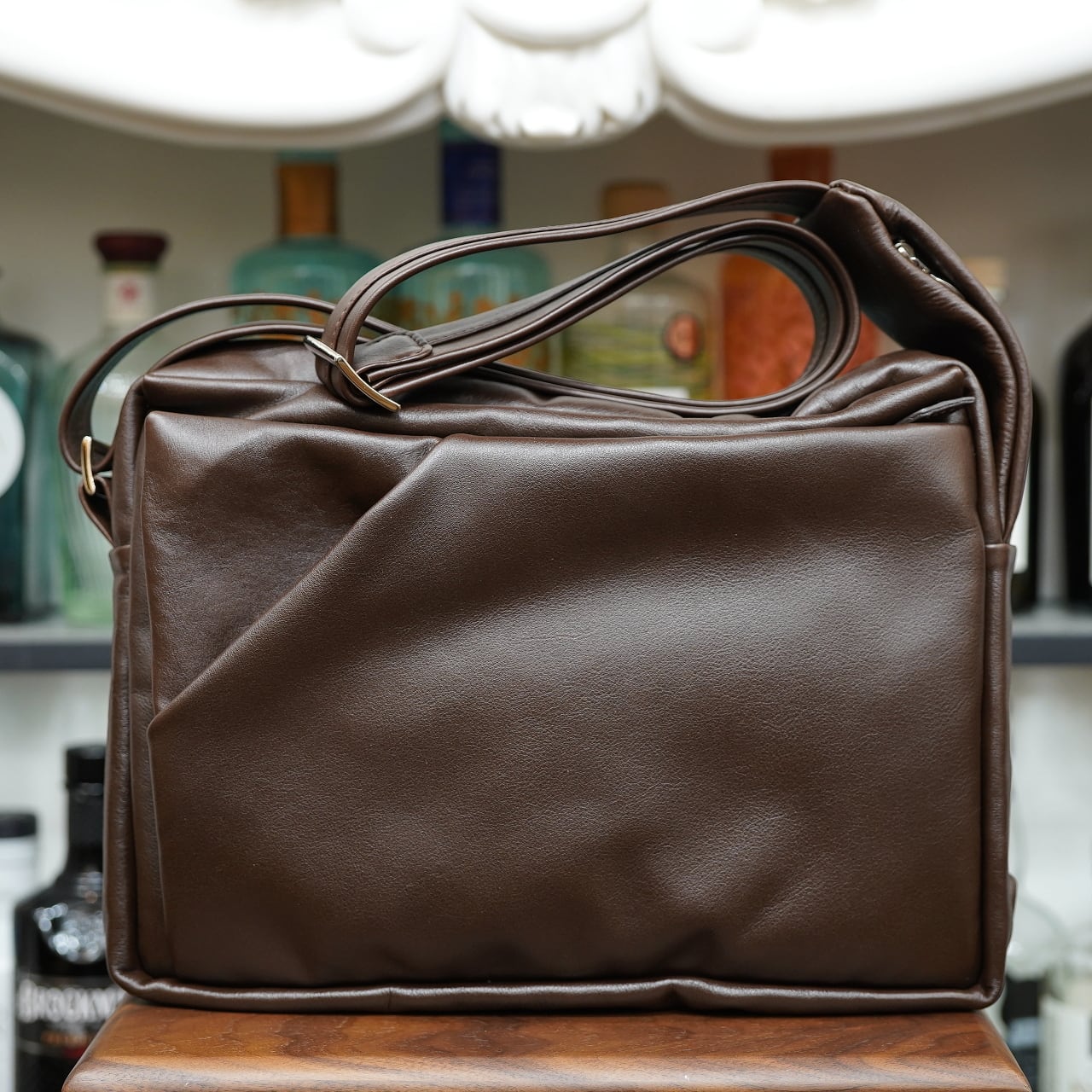 ル・ボナー ペーパームーンショルダー ナムーカーフ ダークブラウン