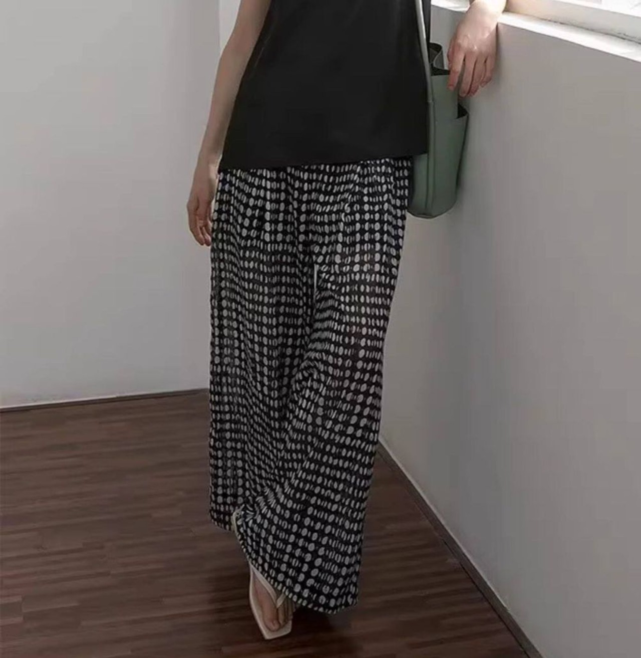 ドット柄 シアーワイドパンツ   F0152 - 8