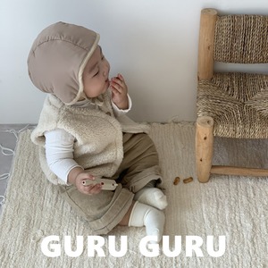 【guruguru】ふんわりベビーファーベスト ベージュ 70~90cm 241202