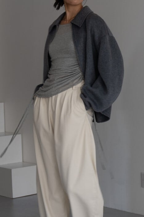 CURVE SLEEVE WOOL JACKET(GRAY) | remula CURVE SLEEVE WOOL JACKET(GRAY) | remula