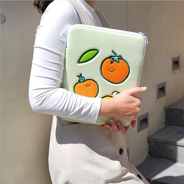 野菜柄 PCケース パソコンバッグ iPadケース ポーチ 韓国 3種類 11inch 13inch 15inch