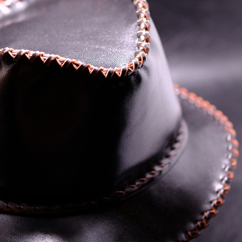 Leather Hat BAD-BORIS-BASIC (馬革・茶芯 BLACK) 予約受付販売