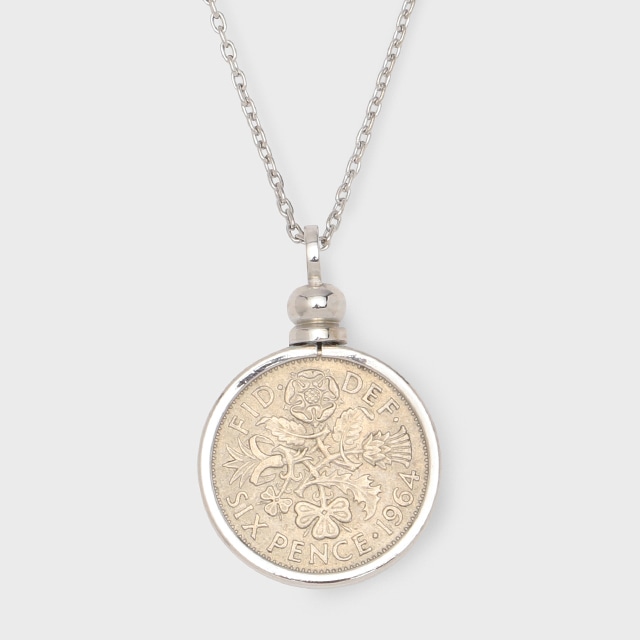 PORTADA SIXPENCE COIN NECKLACE （ポルターダ　シックスペンスコインネックレス　ホワイトカラー）