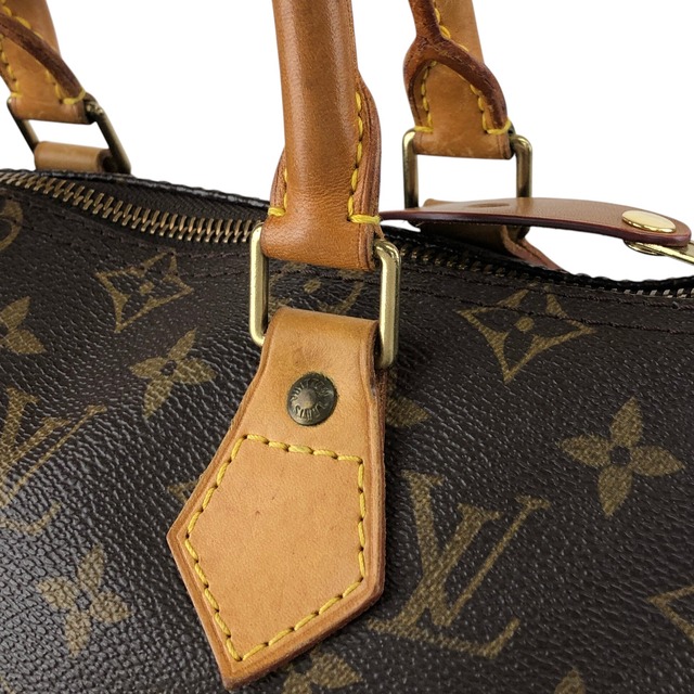 LOUIS VUITTON ルイヴィトン スピーディ25 モノグラム ハンドバッグ ブラウン レザー vintage ヴィンテージ オールド b6fmua