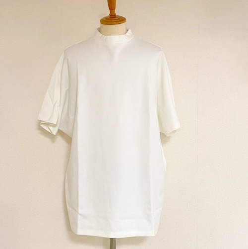 Dolman Sleeve Mock Neck T-shirts　White