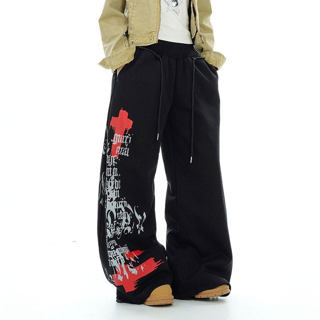 ゴシックレタリングペイントグラフィックパンツ 2col   R02860