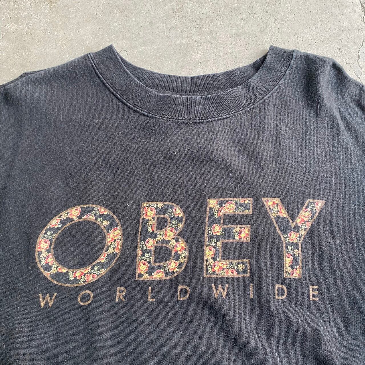 OBEY オベイ サーフ スケート フロントロゴ 花柄 フラワー メンズM ...