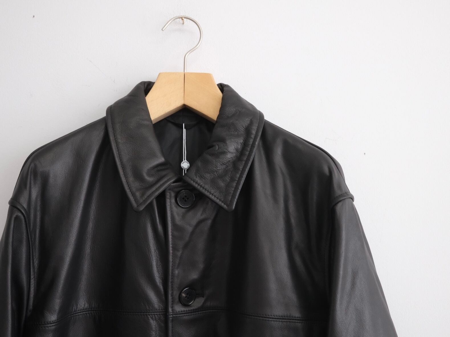 UNIVERSAL PRODUCTS.” LEATHER CAR COAT” | Lapel online store