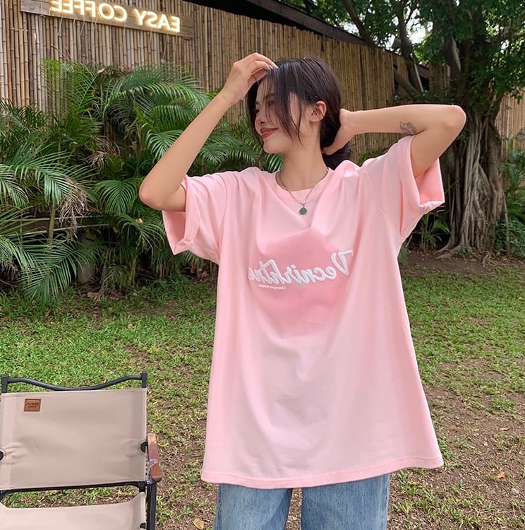 Tシャツ 半袖Tシャツ トップス レディース 半袖 ラウンドネック プル