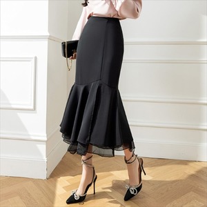 【送料無料】 マーメイドスカート 2色 ロングスカート ロング丈 ミモレ丈 ひざ下丈 フレア Aライン ハイウエスト フリル ファスナー かわいい 大人可愛い きれいめ シンプル カジュアル 大人 上品 おしゃれ お洒落 こなれ感 ラフ 抜け感 エレガント レディライク 無地 夏 誕生日会 20代 30代 40代 レディース 女性用 ママ ママ服 ママコーデ デート お出かけ お呼ばれ パーティー 休日 お茶会 女子会 授業参観 着回し 韓国 オルチャン ファッション 脚長 定番 プチプラ 着痩せ