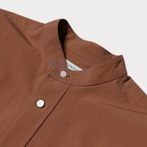 ( BROWN ) 100 STANDING COLLAR SHIRT