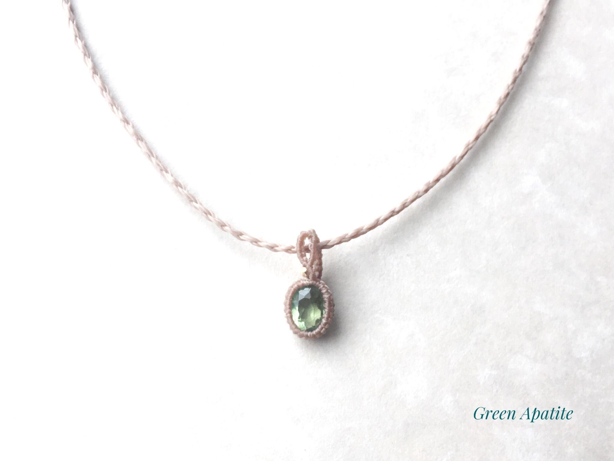 グリーンアパタイト+アンダルサイト macrame necklace