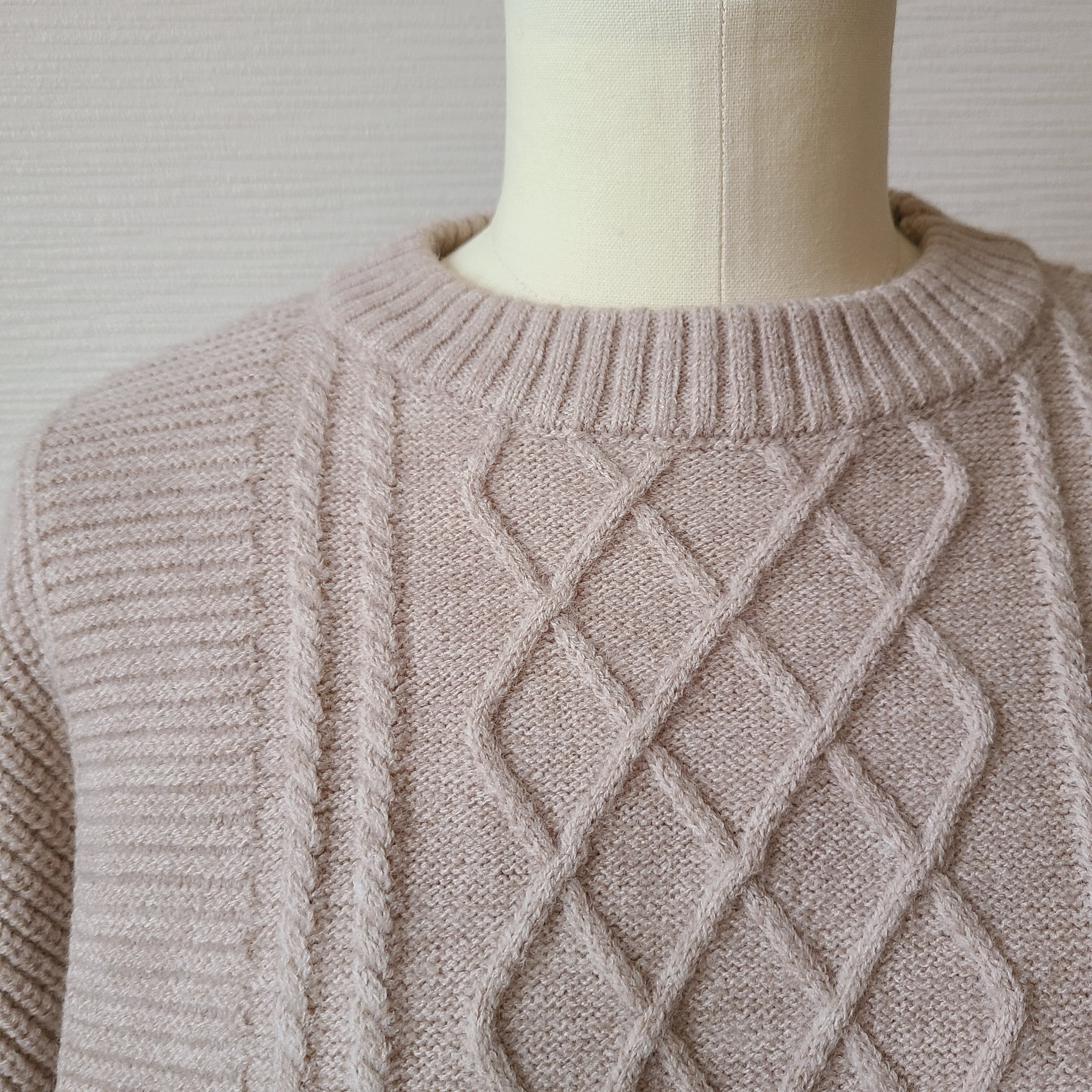 Drawer アイボリー ケーブルニット　ミンク Drawer アイボリー ケーブルニット ミンク