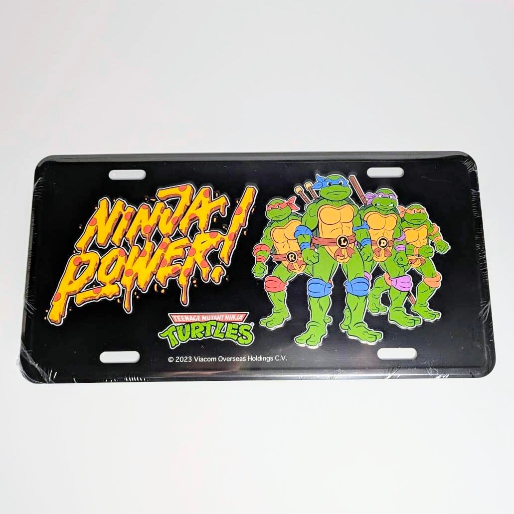【 Teenage Mutant Ninja Turtles ( ティーンエイジ ミュータント ニンジャ タートルズ ) 】NINJA POWER！ / CM PLATE / CMプレート / ライセンスプレート 〚アメリカン雑貨 アメトイ〛