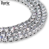 4mm 45cm luxury tennis necklace silver