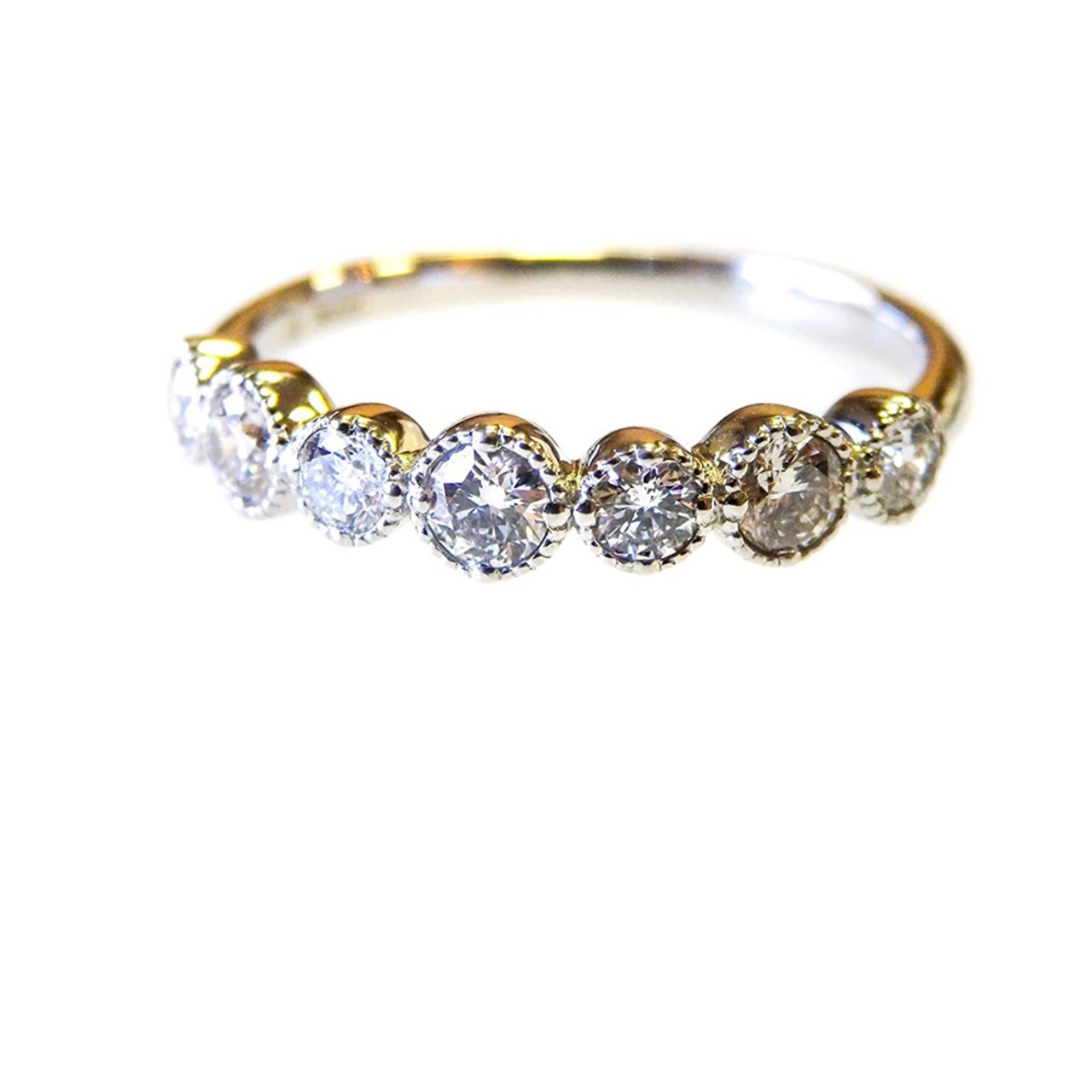 K18 ダイヤモンド リング 0.50ct 13号 指輪 華奢 人気 重ね付け レディ－ス 女性 クラシカルの優美 ミレガット ハート＆キューピッド H＆Ｃカットダイヤモンド 現代最高のカット キラリと光る ミルグレイン仕上げ 上質なジュエリー 記念日 プレゼント ケース付き 箱付き