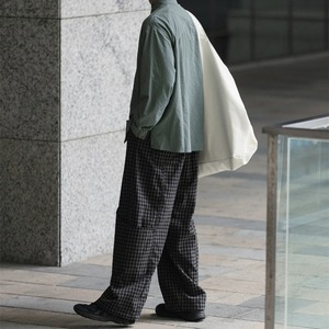 レトロチェック柄ワイドレッグパンツ　979