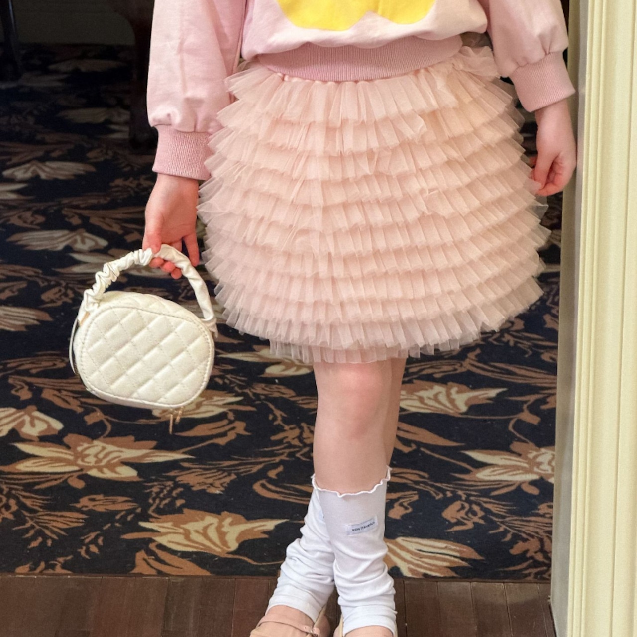 春ハイウエスト多重チュールスカート