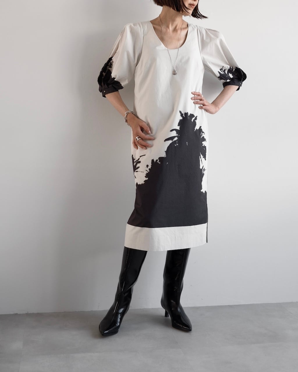 DRIES VAN NOTEN × Len Lye PUFF SLEEVE DRESS | dear closet DRIES VAN NOTEN × Len Lye PUFF SLEEVE DRESS | dear closet