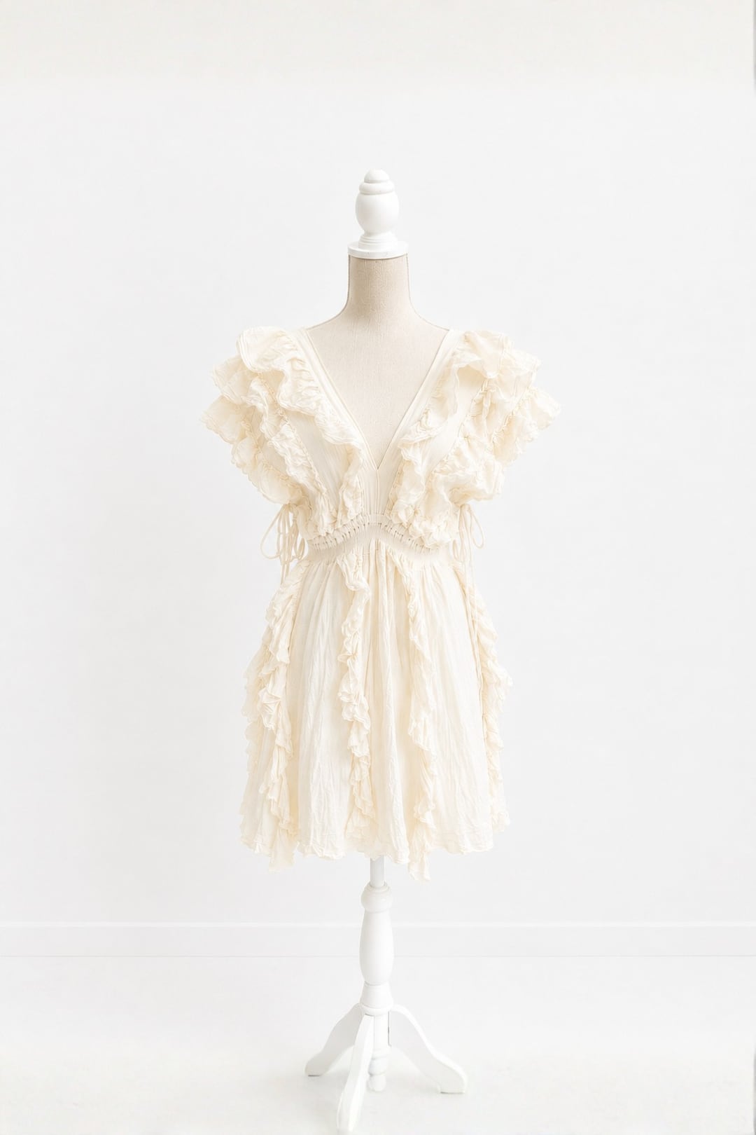 Melo Dress(メロ)ときめきを纏う/オーガニックコットンフリルミニドレス