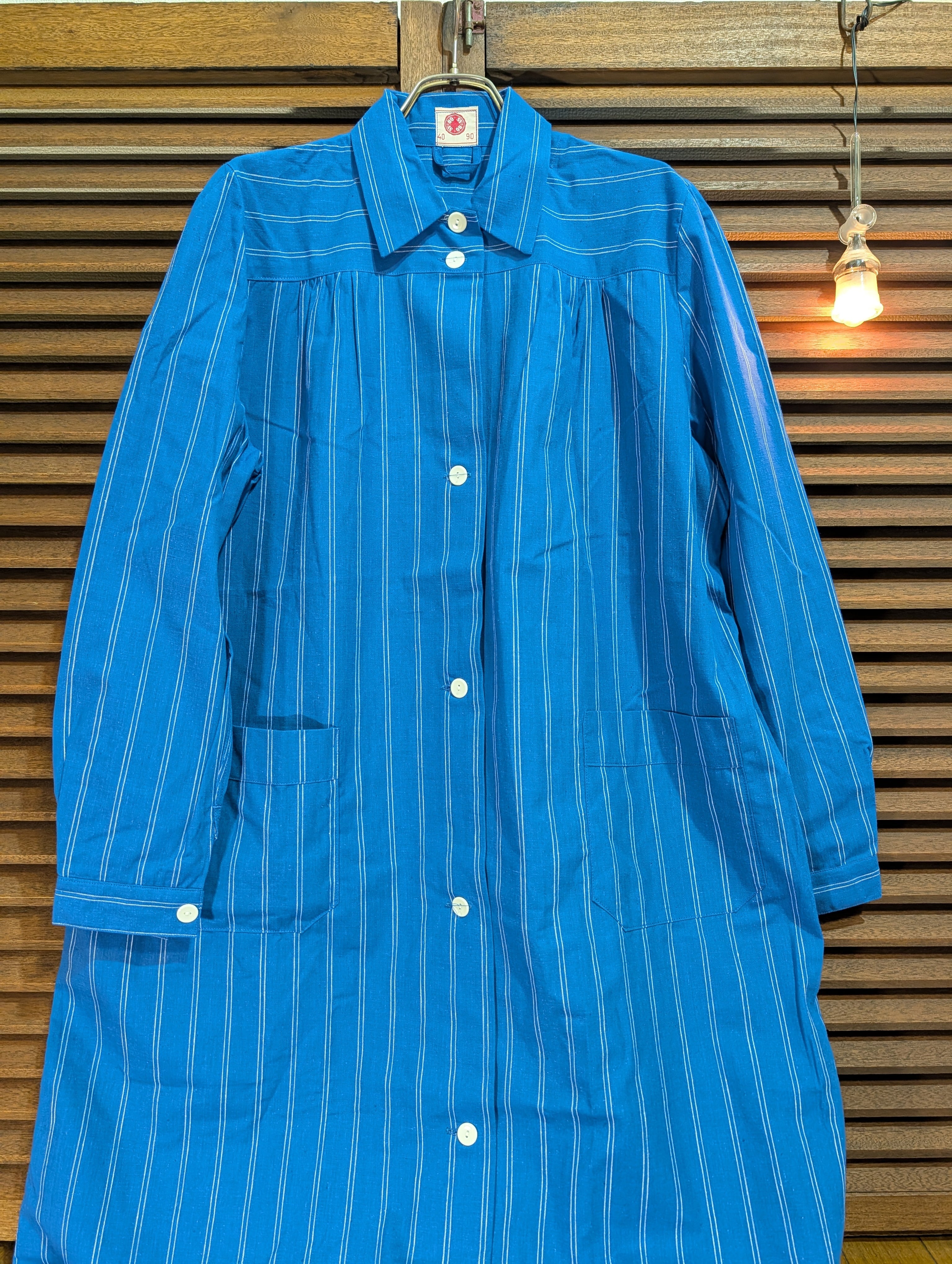 60s Sweden Military Blue Stripe Hospital Coat DeadStock 40/90