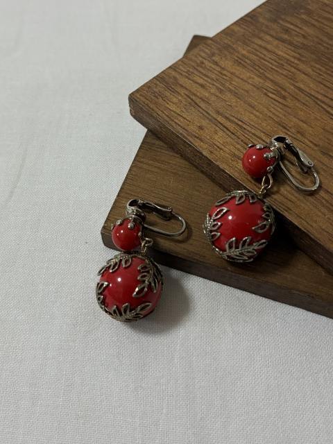 1960's Bi-Color Drooped Design Earrings