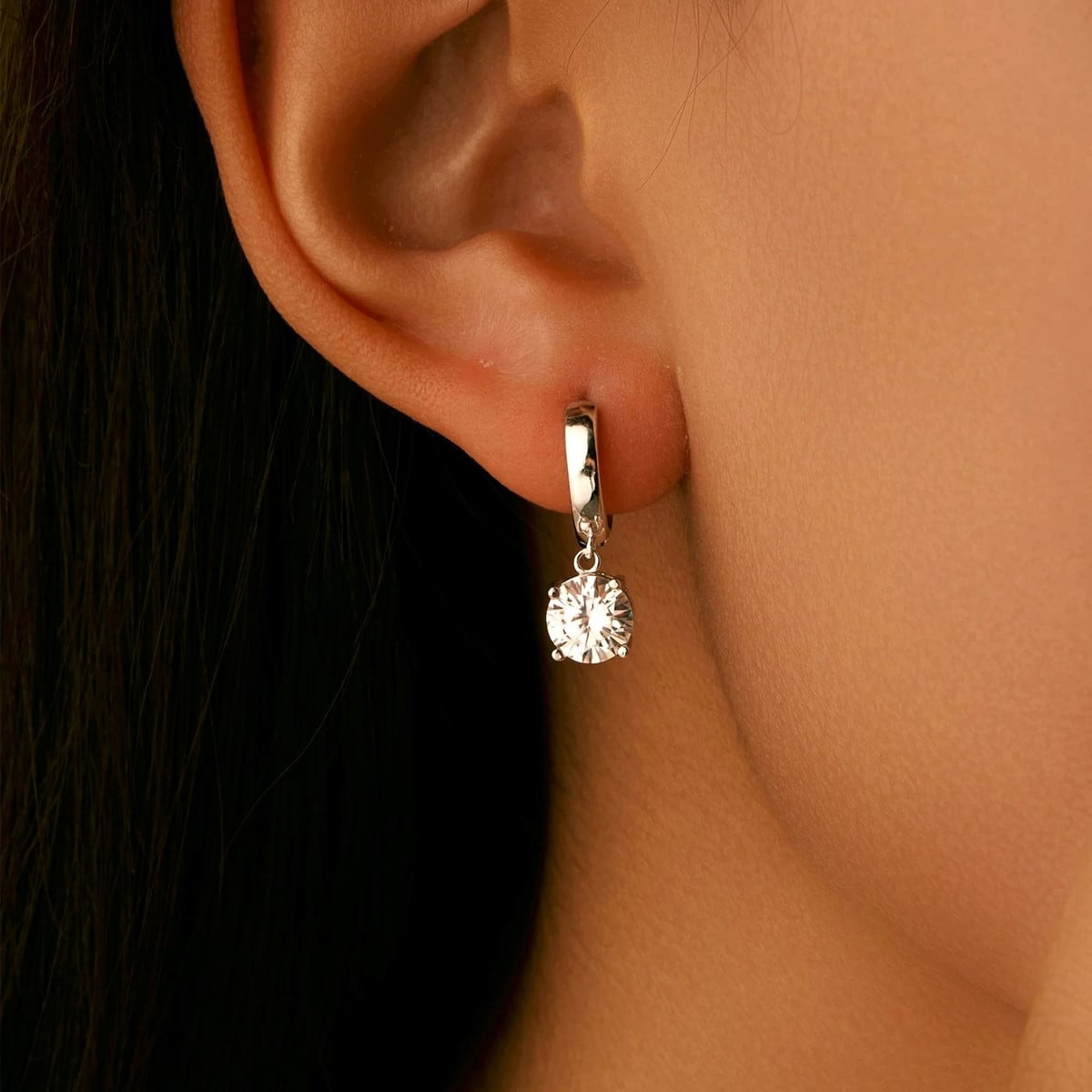 Hoop Design Drop Earrings V3686