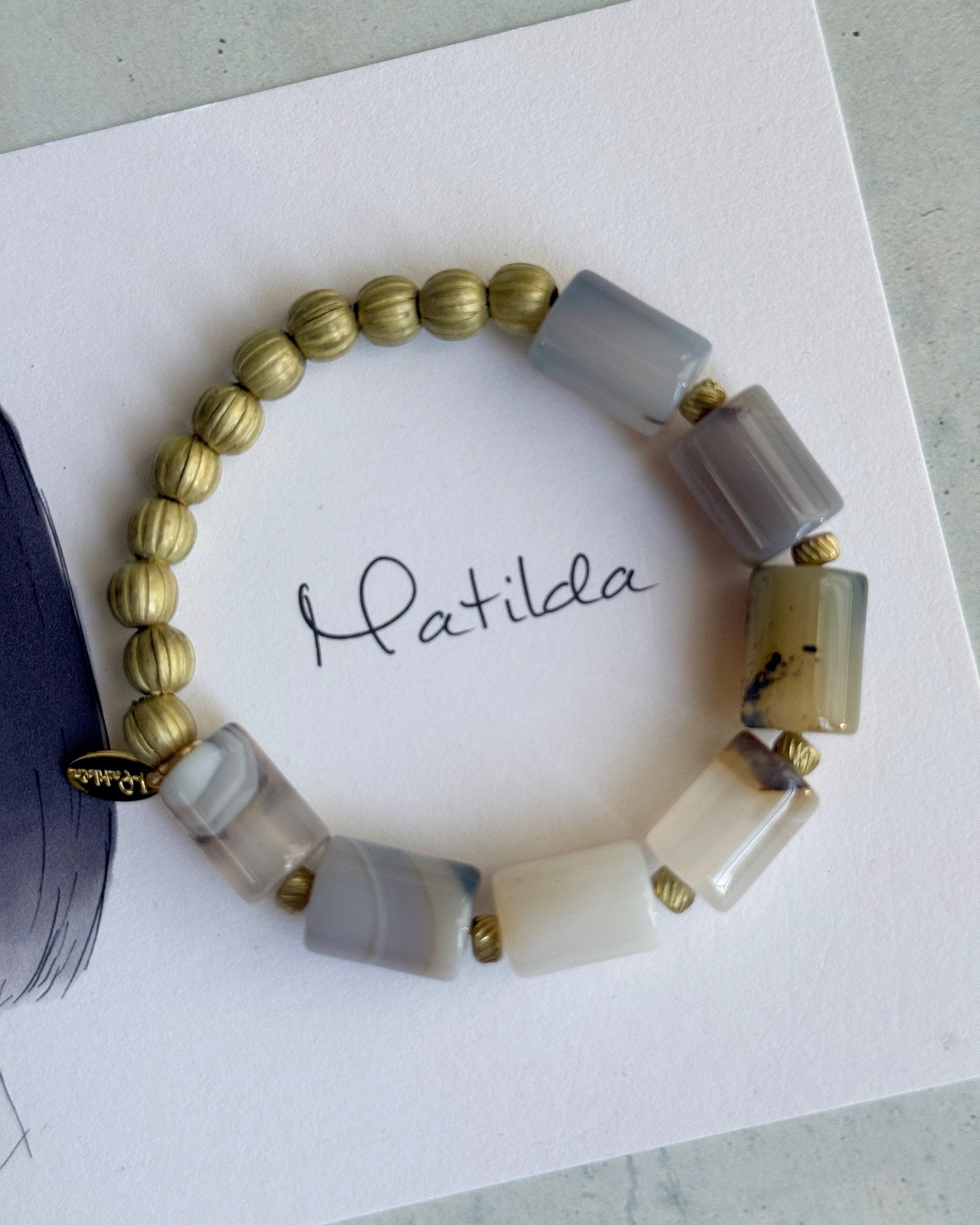 bicolor bracelet(モンタナアゲート×真鍮)
