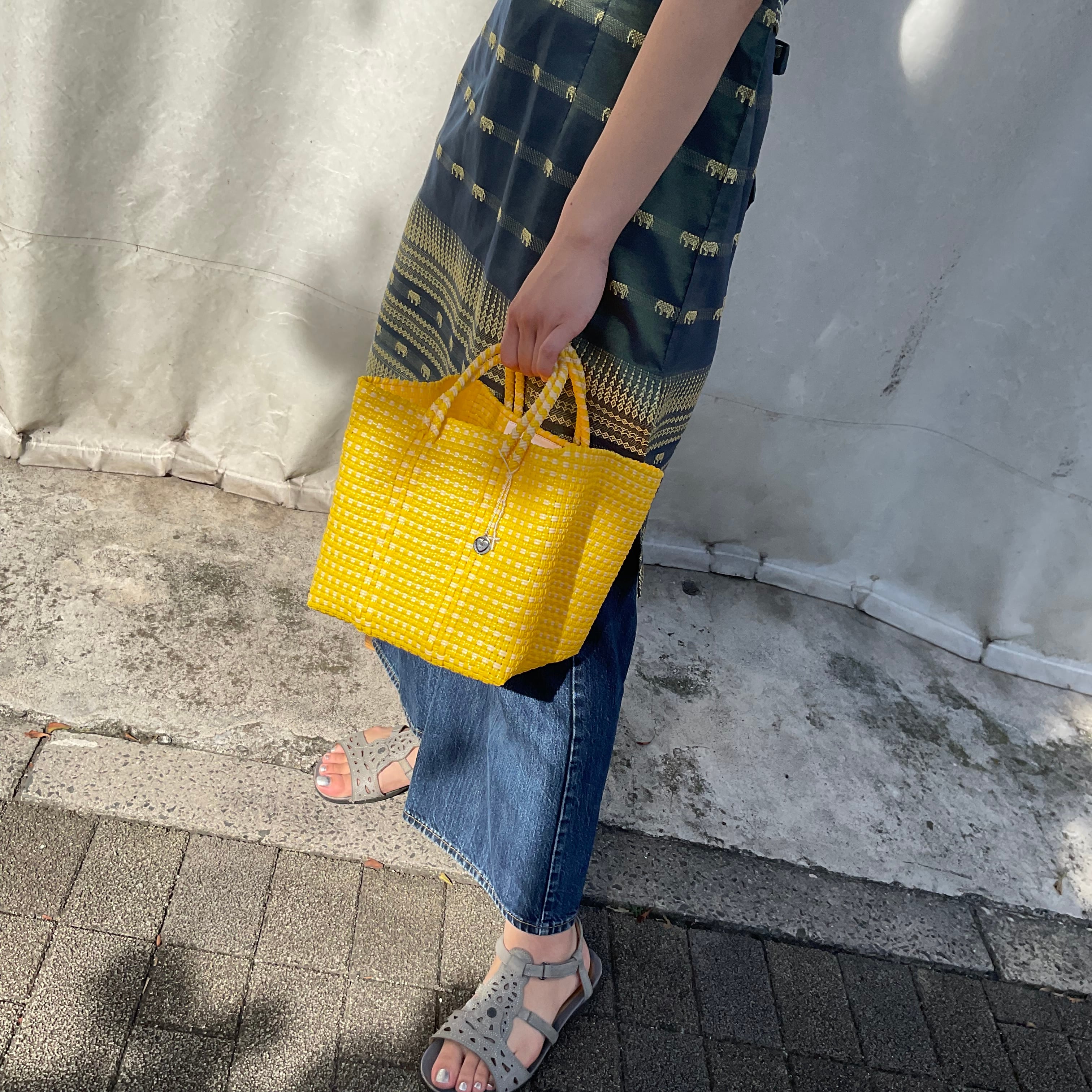 Plastico Cago Tote - cube - block check 10780↘︎ | Ojo de