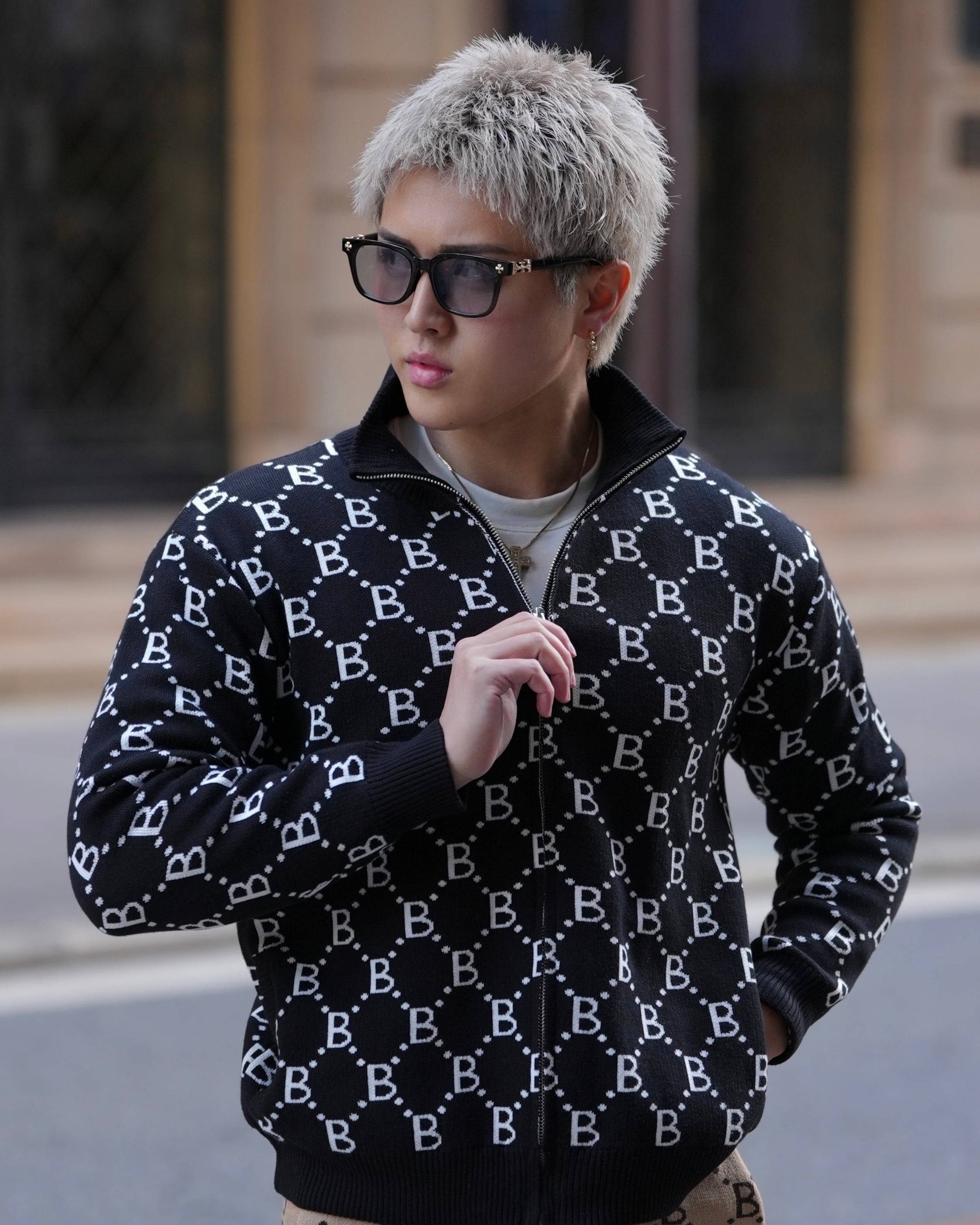 BELINDA MONOGRAM ZIP JACKET【BB25024】 | BELINDA