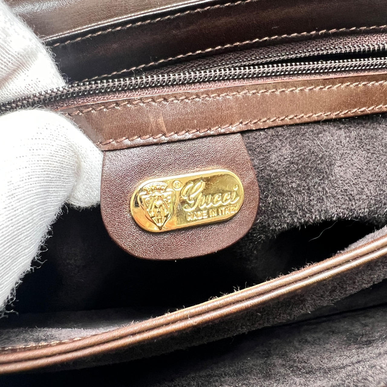 GUCCI グッチ レザー ショルダーバッグ ブラウン A-12845