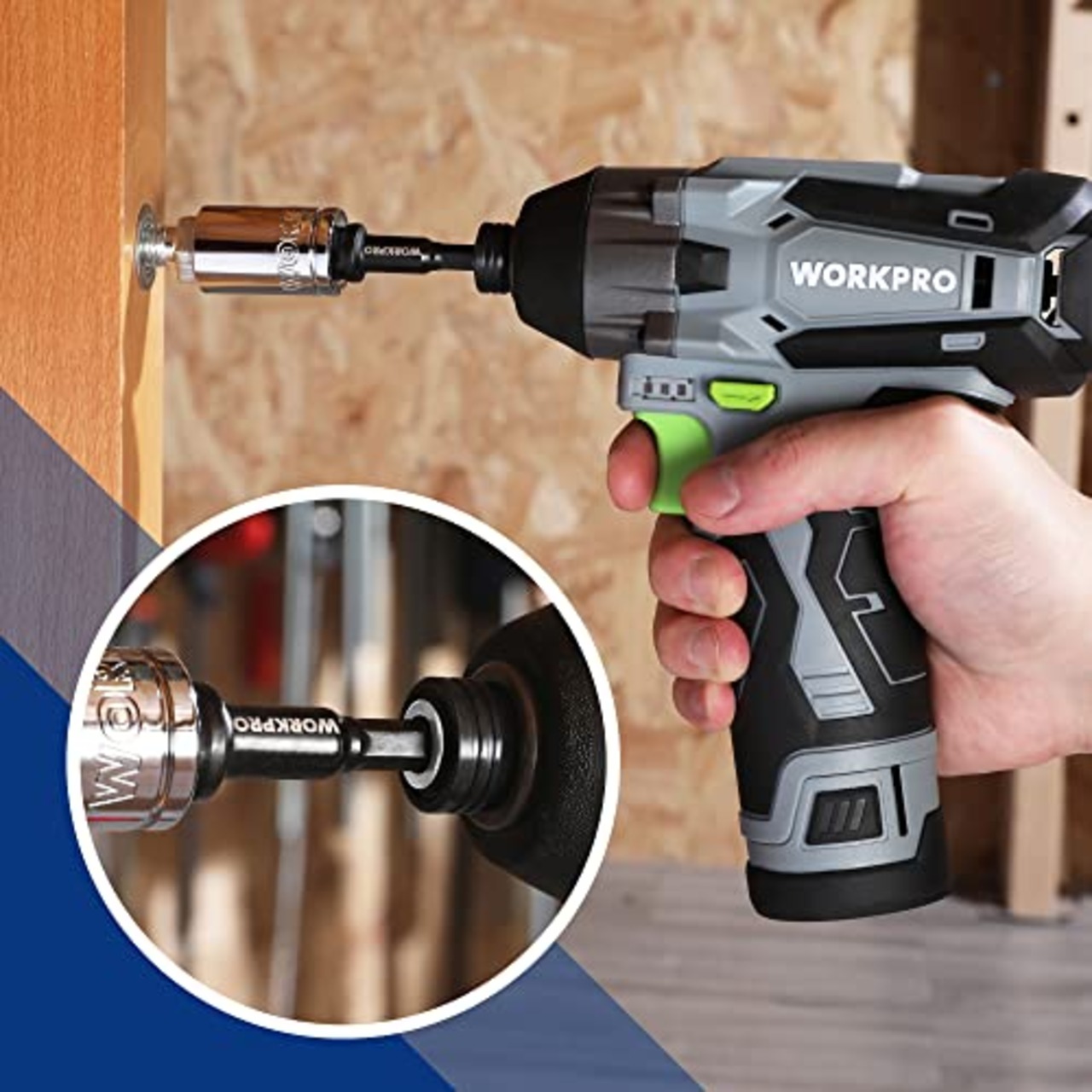 WORKPRO インパクトグレードソケットアダプターセット 3本組 延長ビット 差込角6.35mm 9.5mm 12.7mmドライブ 軸径6.35mm六角軸 電動ドリル用 熱処理済み 高強度 タイヤ交換 自動車修理 収納ホルダー付き