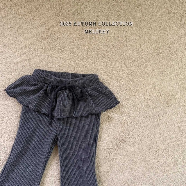 [即納S/M]≪MELIKEY≫double frill bootcut pants charcoal 19