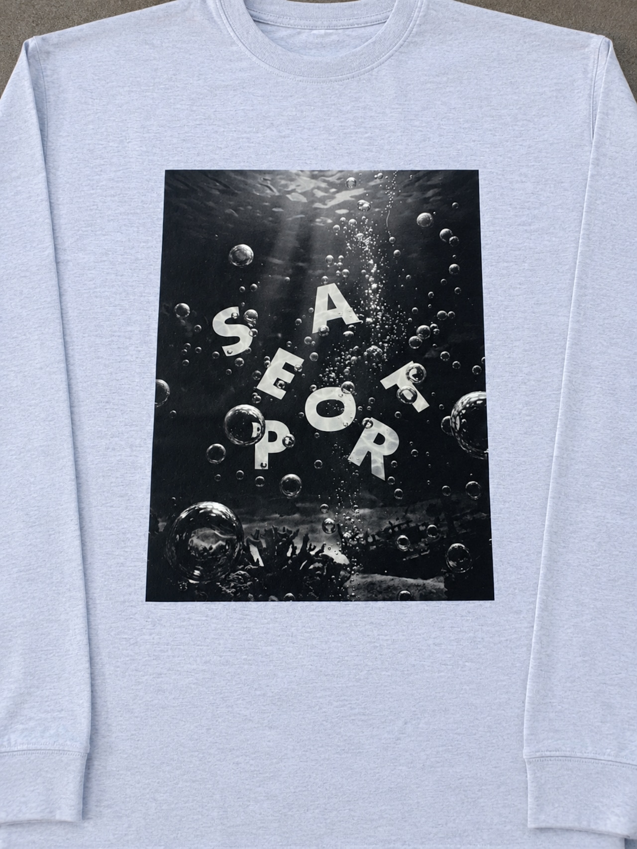 【SUNKEN LETTERS L/S TEE】SILENT DEPTH(Mix Gray) 画像4