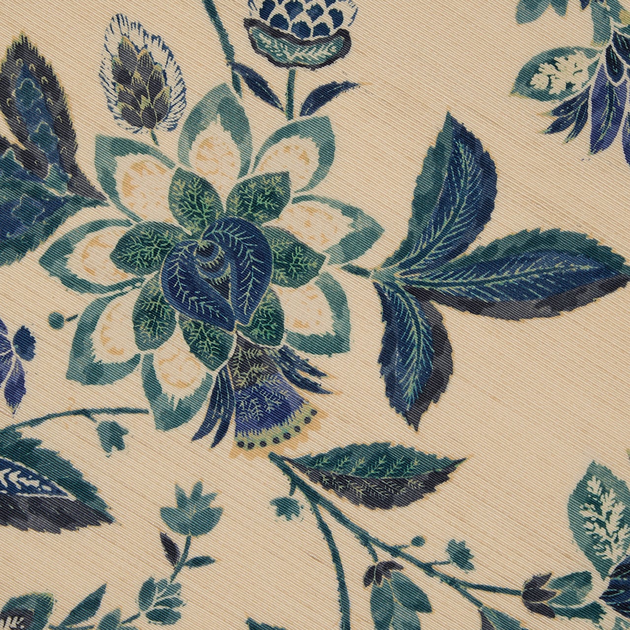 唐花模様更紗 紬 全通名古屋帯【未着用品】 | かわの屋