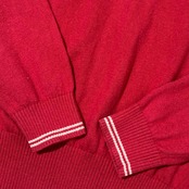 カシミヤ混 le coq GOLF ルコック ハーフジップ ニット セーター M/赤 レッド系 メンズ ゴルフ