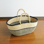 ボルガ楕円かご L 横長 黒