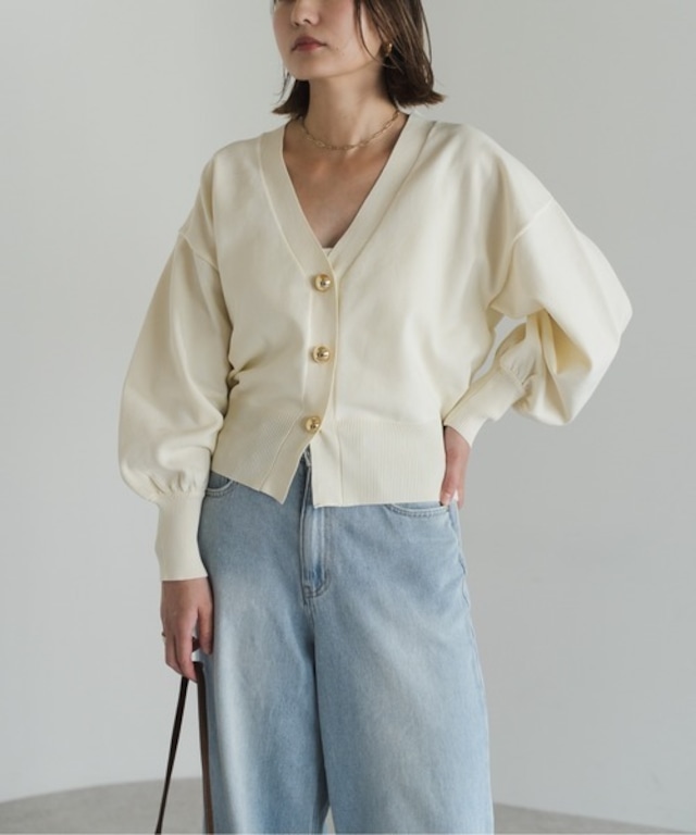 大人ふんわりパフカーディガン