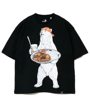 goslowcaravan　カレーライスクマ　BIG Tee（ブラック）