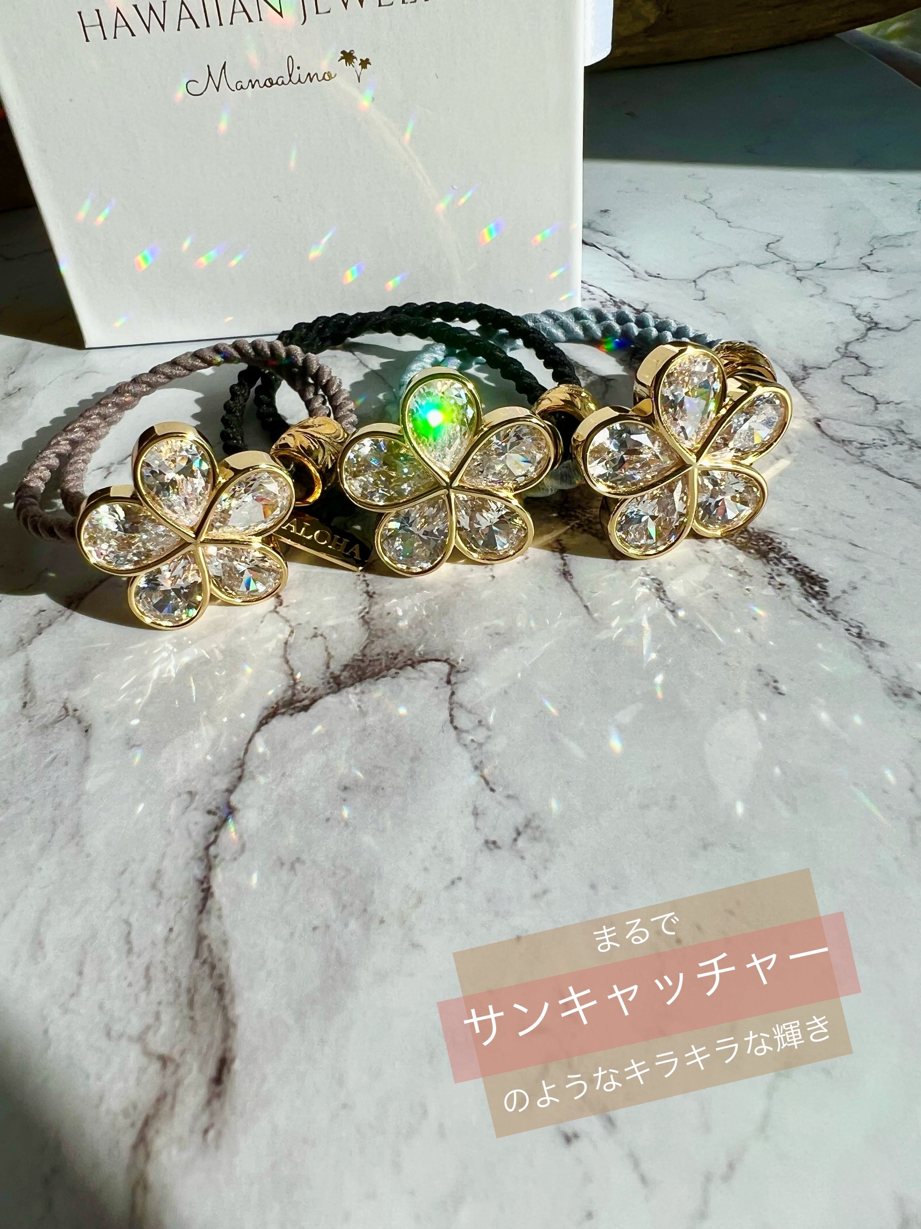 3color】Plumeria 5Arank Zirconia hair accessory Hawaiianjewelry