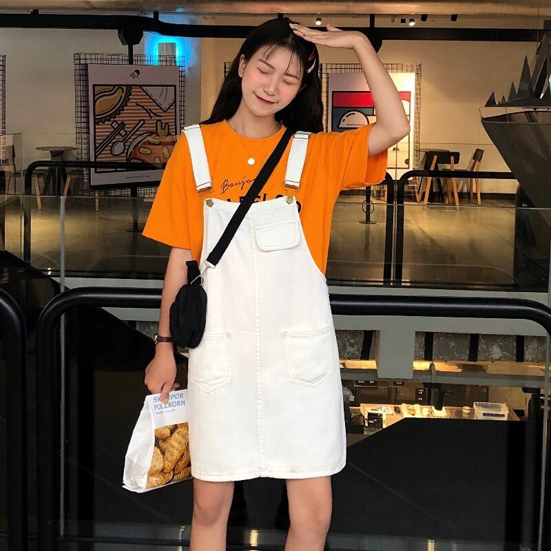 2020年人気のスカート夏新バージョンの年齢を減らすフレンチスタイルのワイルドデニムストラップショートスカート女子学生トレンド YY-ファッション61075175585