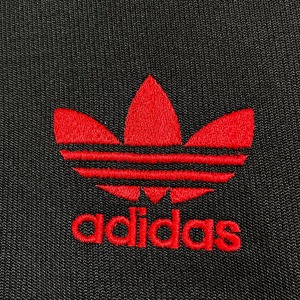 【adidas】90s デサント製 ショートパンツ ハーフパンツ ジャージ トレフォイル 刺繍ロゴ 黒 アディダス DESCENTE 古着