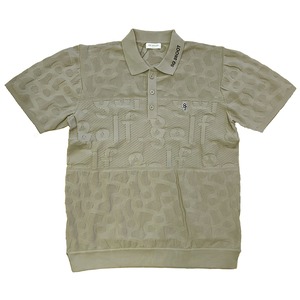 LOGO JACQUARD KNIT POLO -BEIGE-