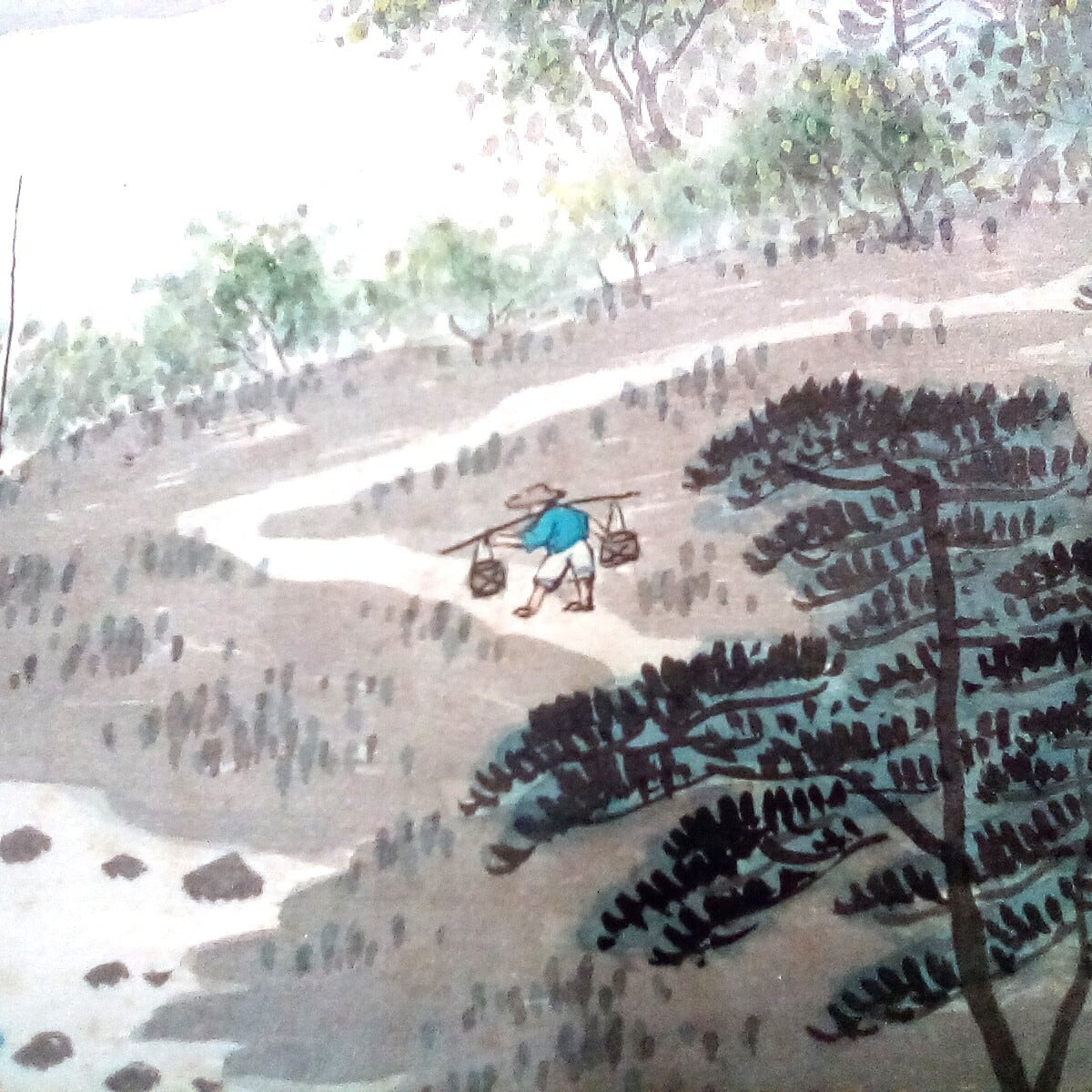 黄小松・『山村烟霧』・甲戌秋九月・山水画・水墨画・掛軸・No.230503