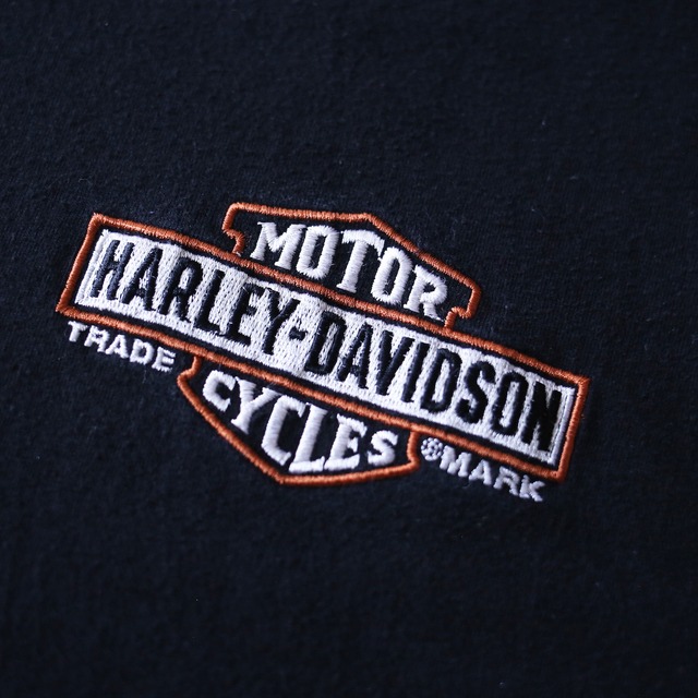 "HARLEY-DAVIDSON" 刺繍 logo XXXL super over silhouette l/s tee