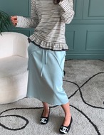 【新作5％OFF・3日間】Layered Satin Skirt_3colors