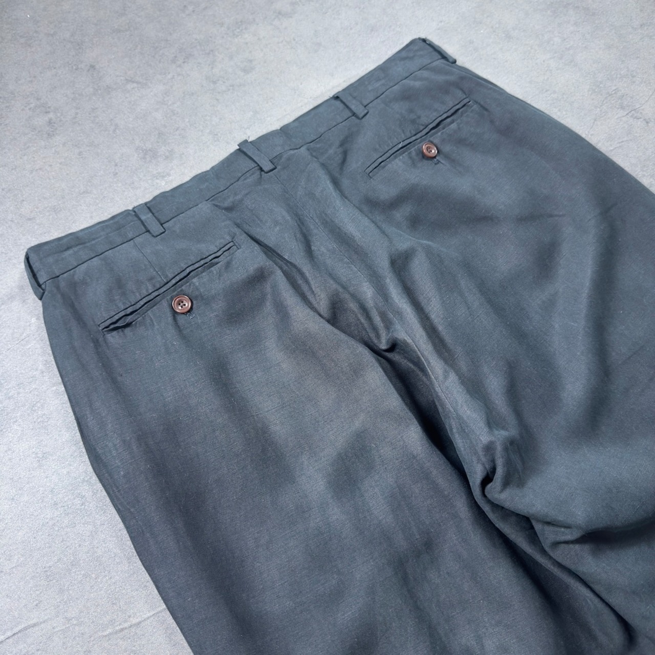 Polo by Ralph Lauren SILK LINEN trousers BLACK W34L30 古着 - 16