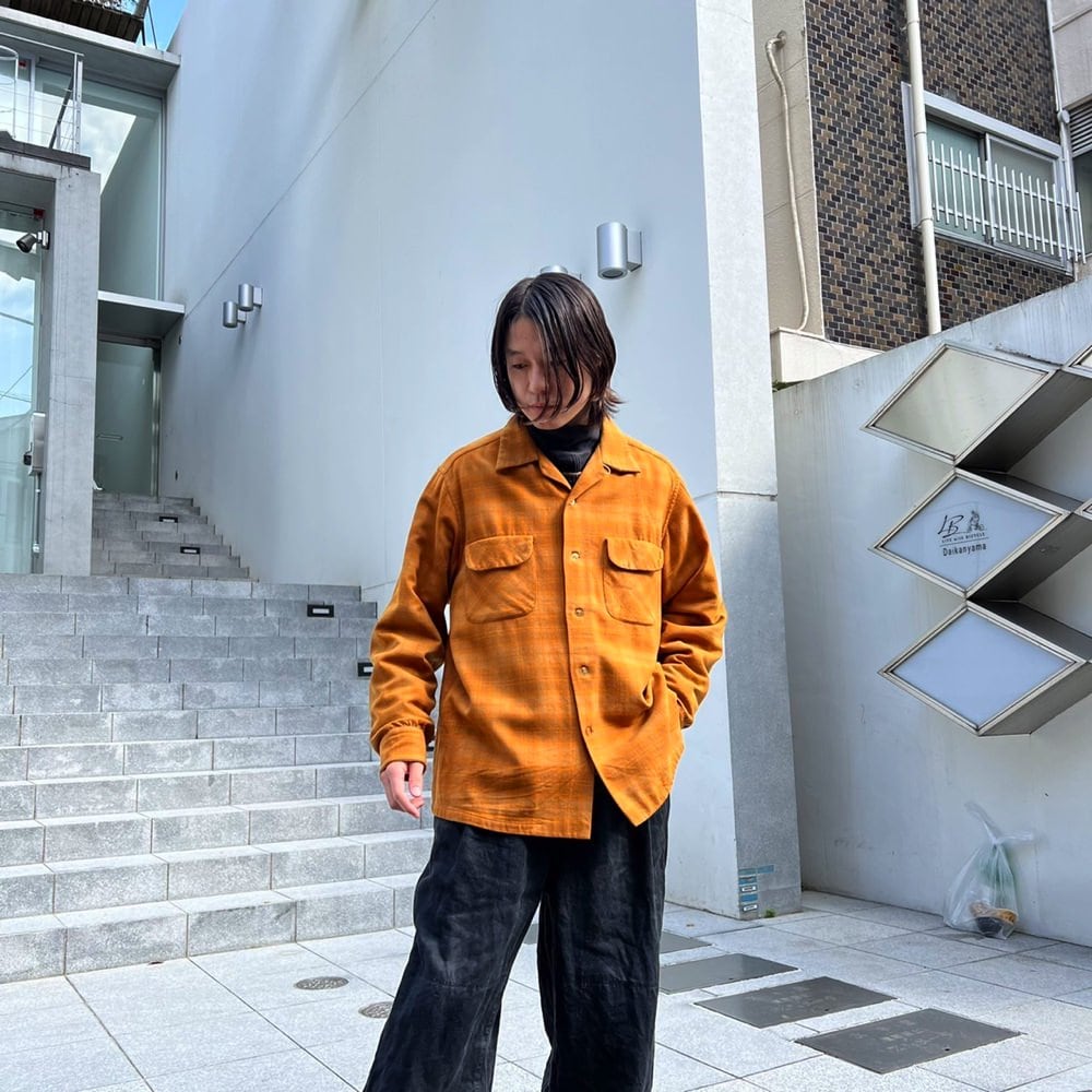 Pendleton [PENDLETON] Vintage Open Collar Wool Shirt [1960s